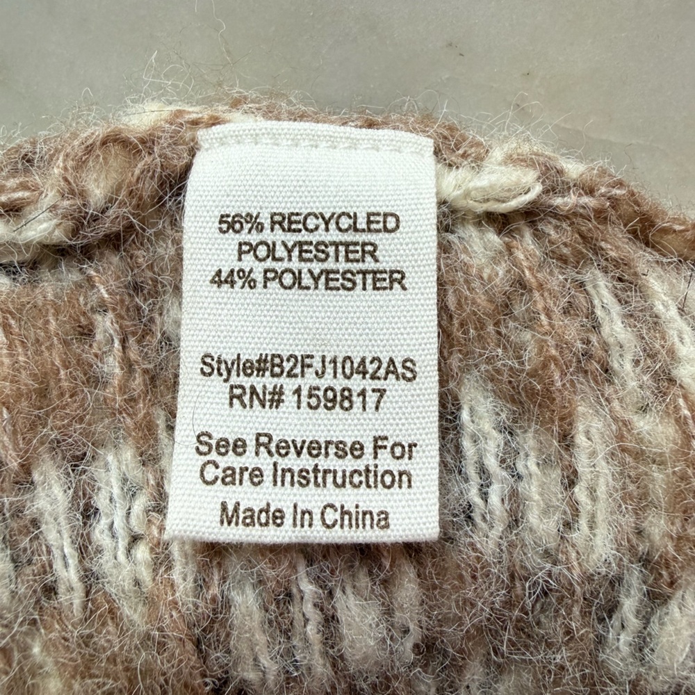 Altar'd State Cream and Taupe Patterned Knit Cardigan - Picture 4 of 4